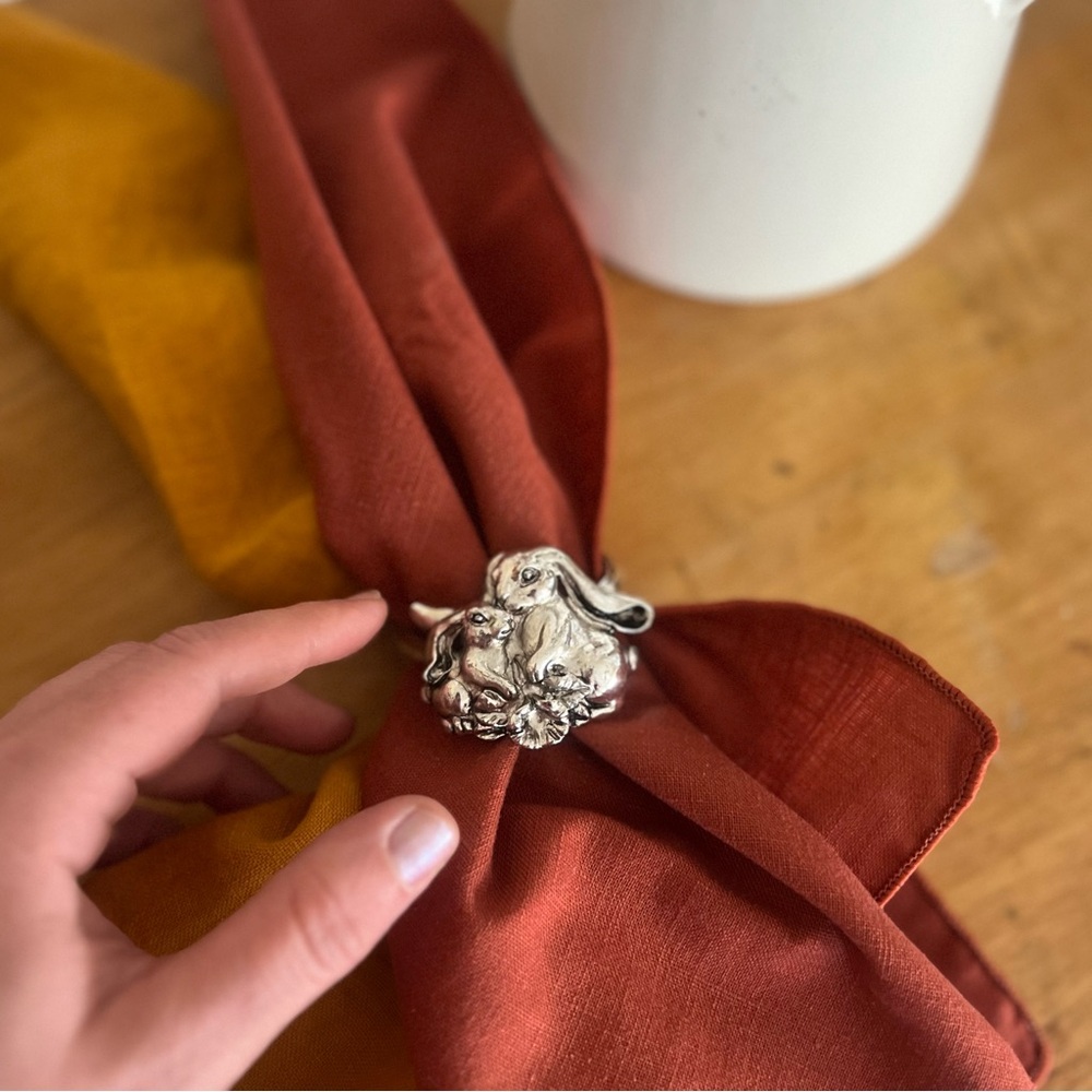 Vintage Arthur Court Rabbits Napkin Rings